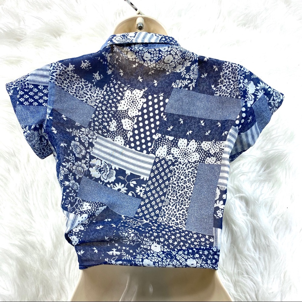 VTG 70’s Shirtlings Tie Crop Top Dutch Deer Boho - Picture 2 of 7